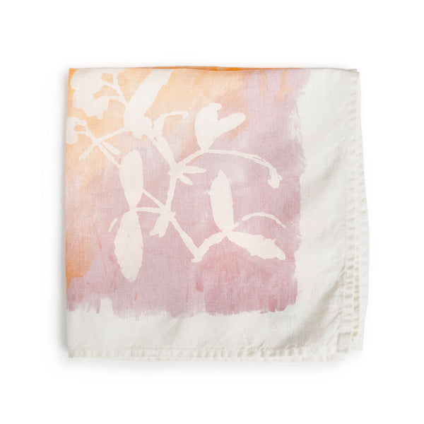 Apricot Floral Linen Napkin - 18 Inch view 1