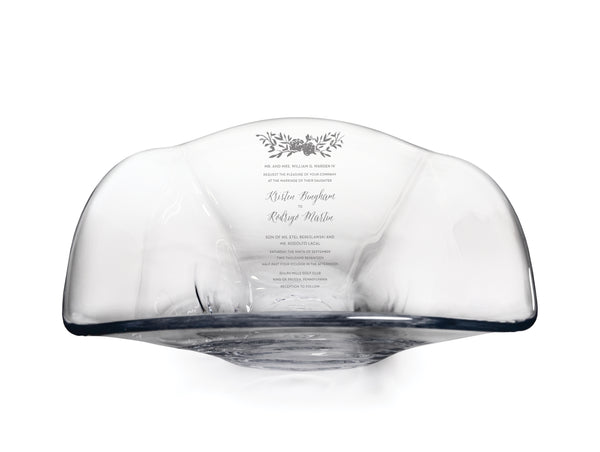 Woodbury Bowl - L with Engraved Wedding Invitation view 1