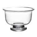 Clear glass bowl with a wide rim and pedestal base featuring a thick glass foot.