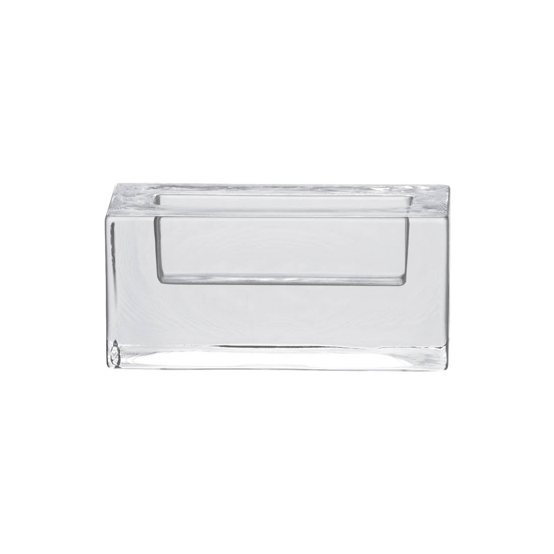 Clear acrylic cardholder with horizontal slot opening for storing cards.