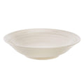 Ivory ceramic pasta bowl with crackle texture and wide shallow shape.