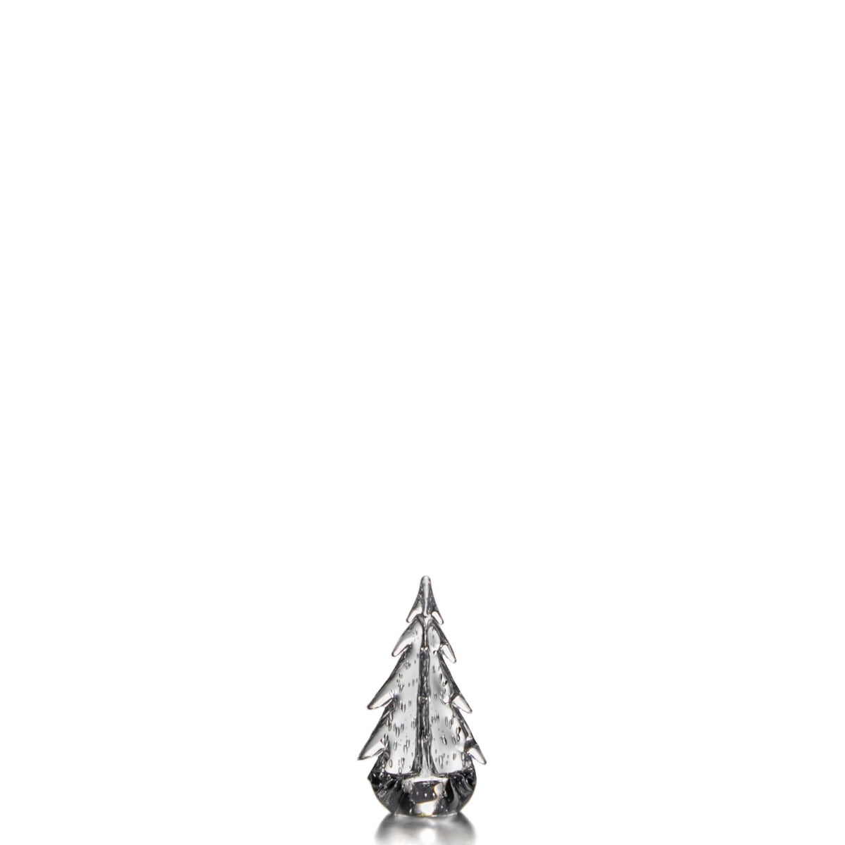 Small decorative evergreen tree with textured silver-gray finish and dark base.