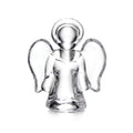 Clear glass angel figurine with halo and wings in small size.