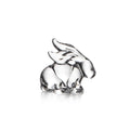 Polished silver rabbit figurine with upright ears and sitting posture.