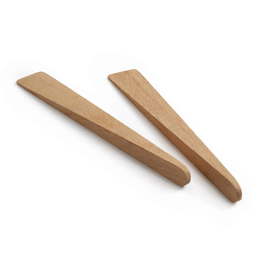 Modern Salad Server Set, 13 Inch — Oak view 1
