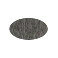 Grey oval placemat with bamboo texture and vertical line pattern.
