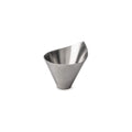 Stainless steel bar funnel with angled pour spout and tapered cone design.