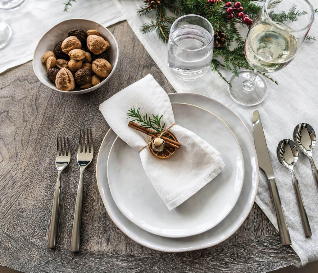 White Hemmed Linen Napkins - Set of 4 view 2