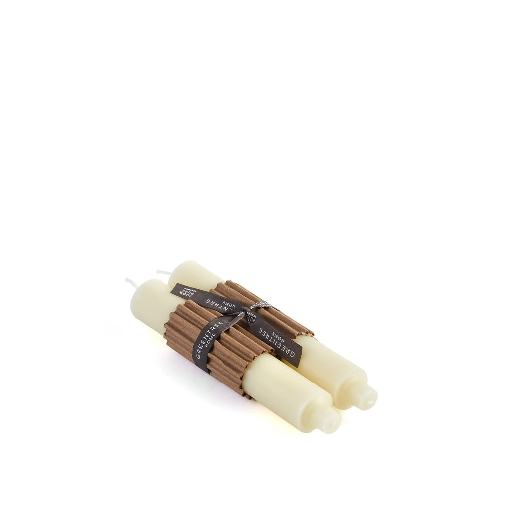 Column Taper Candle, 9 Inch, Set of 2 — Cream view 1